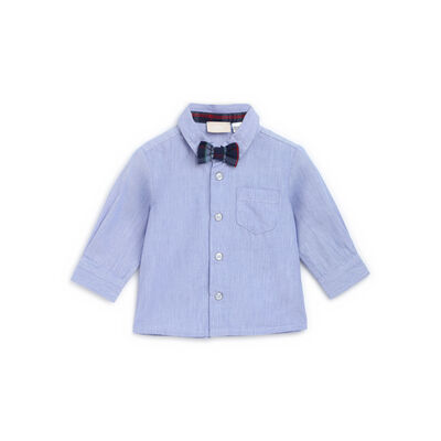Boys Light Blue Solid Long Sleeve Shirt
